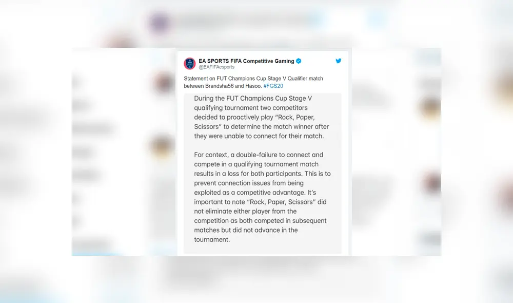 Sin embargo, EA invalidó el resultado. Sin embargo, EA invalidó el resultado.