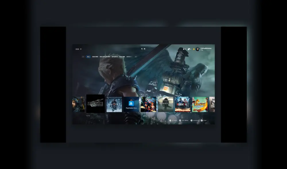 El menú guarda ciertas similitudes con el de PS4.