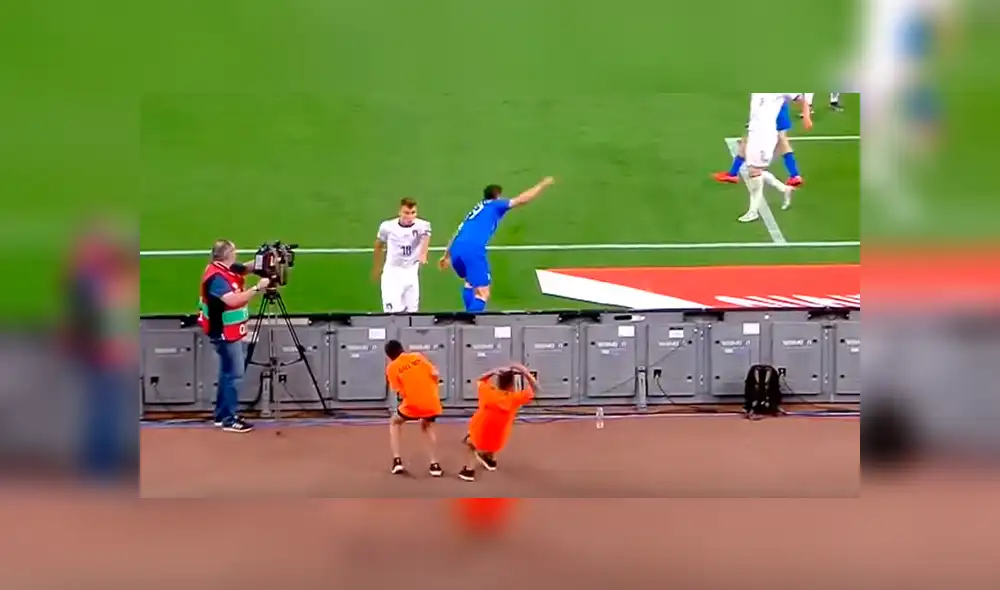 Eurocopa 2020: jugador italiano se frustra y lanza terrible balonazo a niño recogepelotas