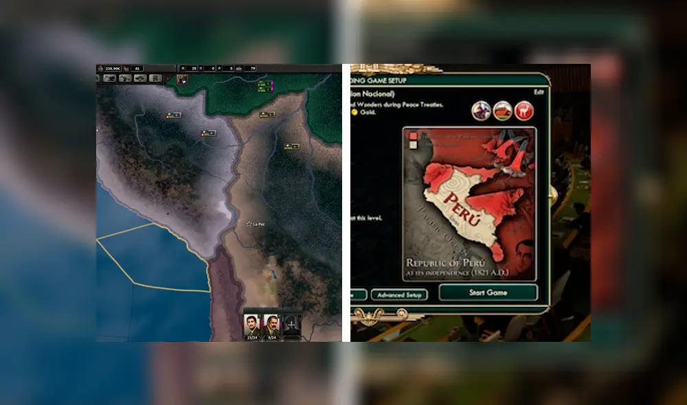 ¿Te imaginas ser el líder del Perú y escribir tú mismo su historia? Te mostramos algunos videojuegos donde puedes tomar las riendas del país en distintos escenarios históricos. Imagen: Paradox Interactive/2K.