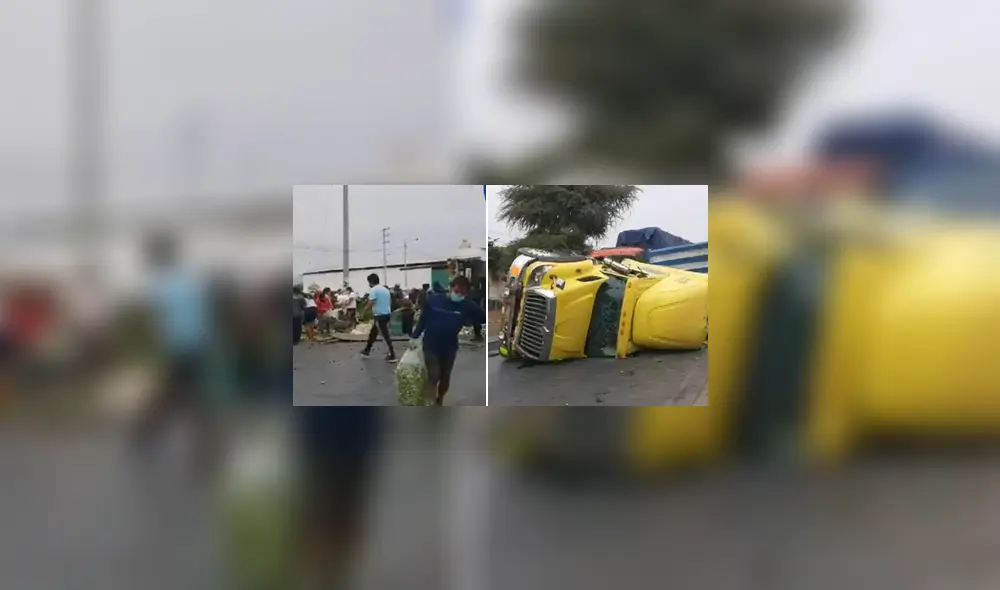 La Libertad: Tráiler con limones volcó en carretera y pobladores saquearon mercancía La Libertad: Tráiler con limones volcó en carretera y pobladores saquearon mercancía