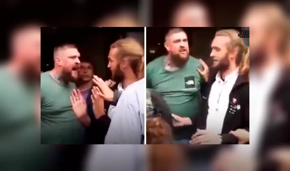 Los activistas se rehusaron a dejar pasar a un cliente a un local de McDonald’s en Dinamarca. Foto: captura Los activistas se rehusaron a dejar pasar a un cliente a un local de McDonald’s en Dinamarca. Foto: captura