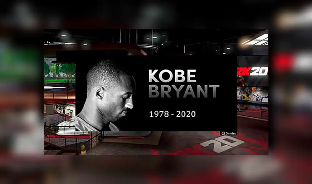 Desarrolladores de NBA 2k20 colocaron cartel para confirmar la muerte de Kobe Bryant.