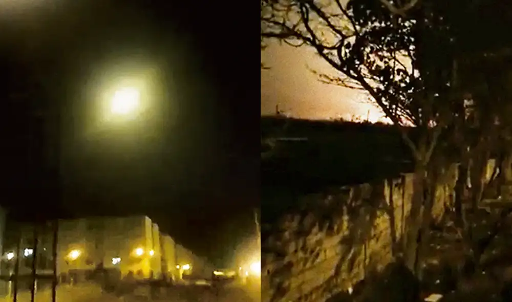 Sospecha. Momento en el que el misil iraní impacta la nave y el destello en su caída. Sospecha. Momento en el que el misil iraní impacta la nave y el destello en su caída.