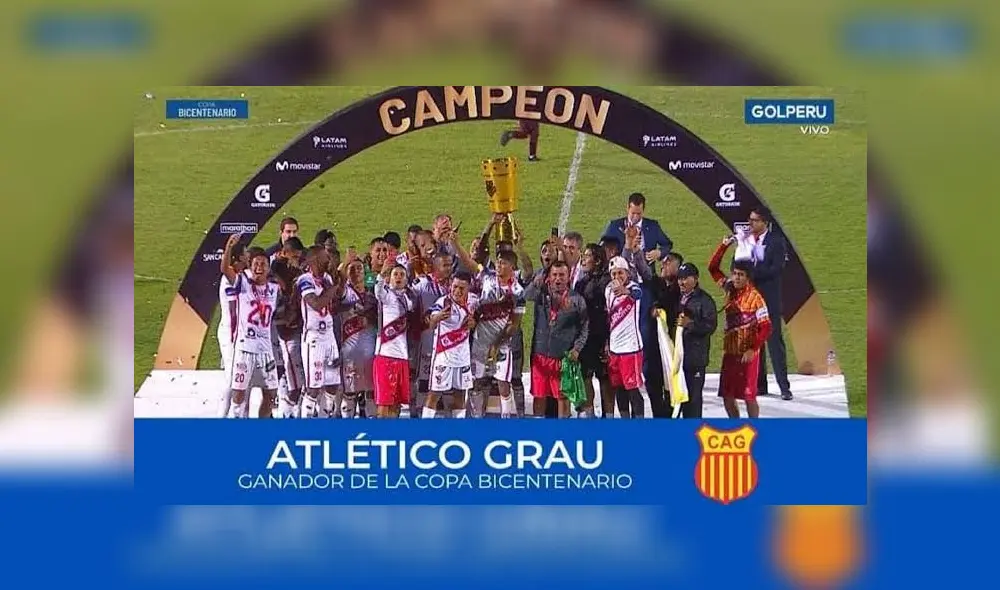 Atlético Grau ganó la Copa Bicentenario y el pase a la Sudamericana estando en segunda división. Foto: Difusión.