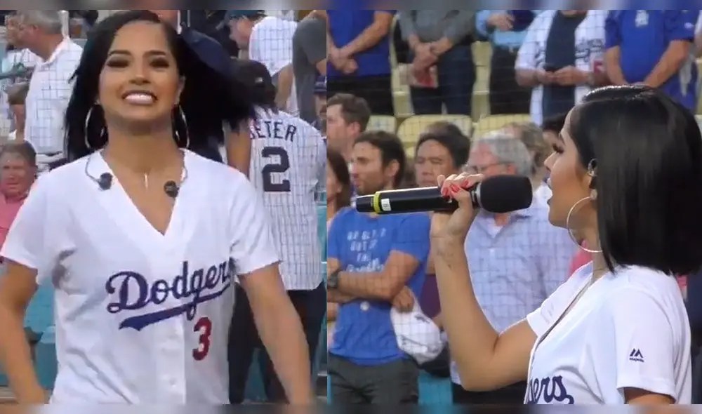 Becky G interpretó el himno nacional de los Estados Unidos en el estadio de los Dodgers Becky G interpretó el himno nacional de los Estados Unidos en el estadio de los Dodgers