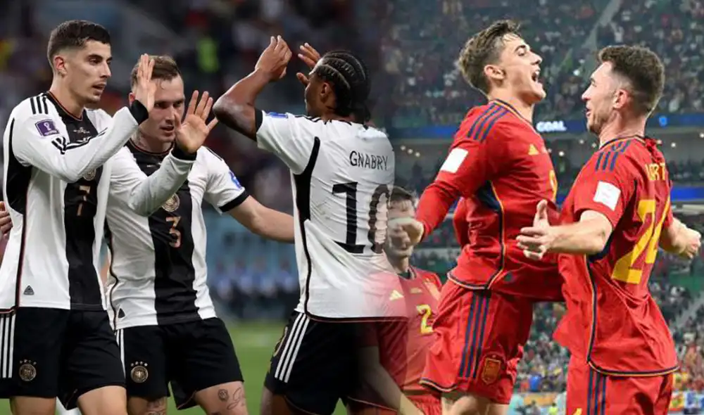 Alemania vs. España son dos de los candidatos a ganar la presente Copa del Mundo en Qatar. Foto: composición GLR/AFP