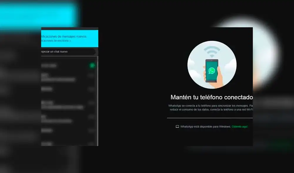 Modo oscuro en chat de WhatsApp Web