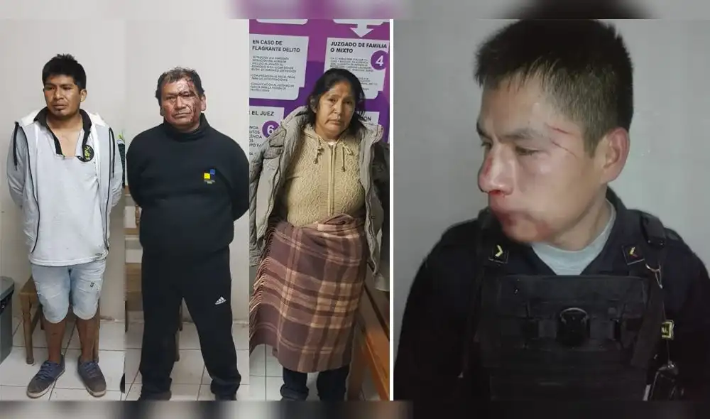 Policía herido. Policía herido.