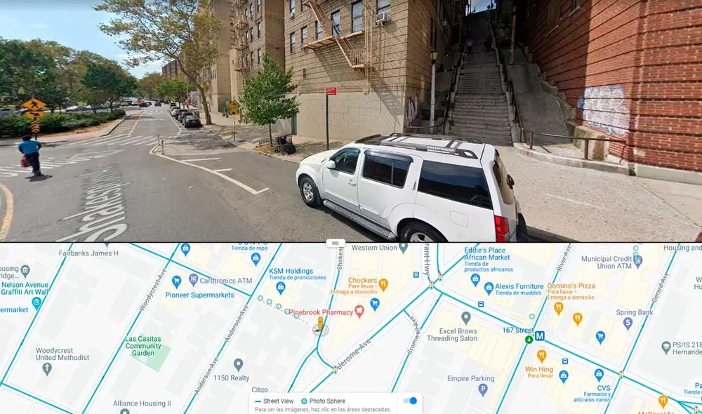 Desliza las imágenes para conocer la ubicación exacta de las escaleras donde se filmó la icónica escena del Joker. Foto: Captura de Google Maps