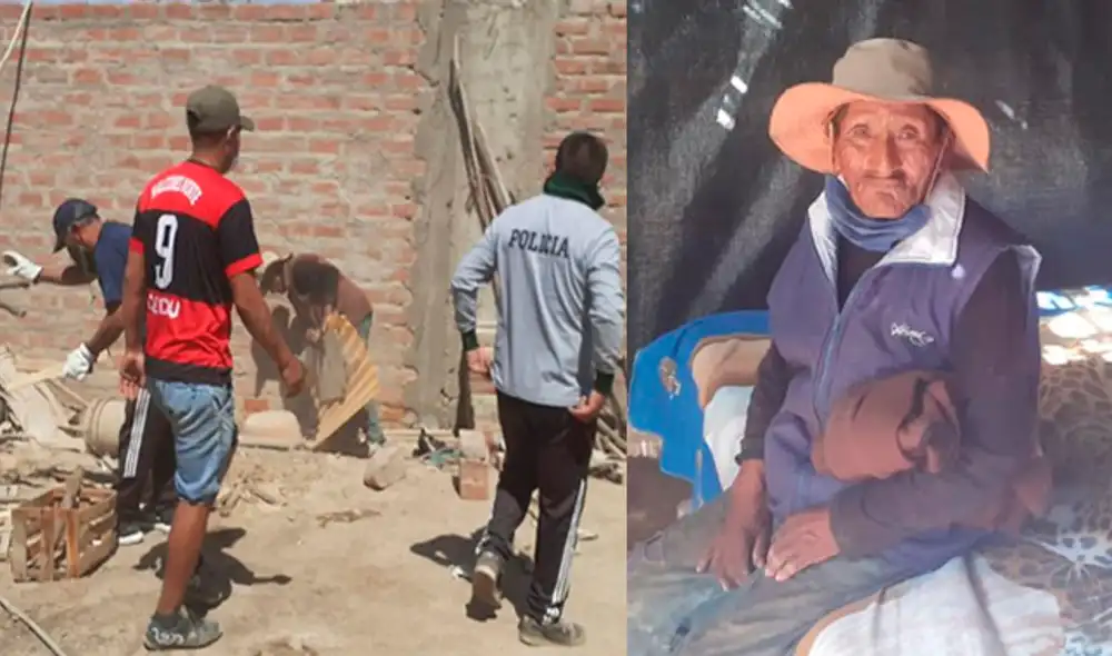 Policías construyeron casa de esteras para anciano que vivía en pésimas condiciones.