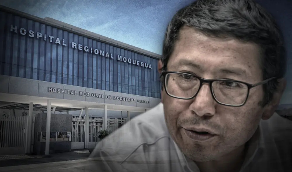 Edmer Trujillo, con cuestionamientos por la autorización el adelanto de dinero a consorciada por el Hospital Regional de Moquegua. Composición: Fabrizio Oviedo.