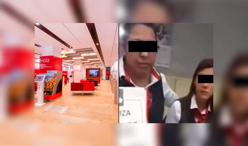 Trabajadora del banco intenta calmar al hombre furioso. (FOTO: Internet) Trabajadora del banco intenta calmar al hombre furioso. (FOTO: Internet)