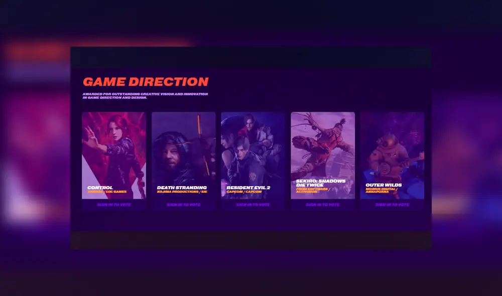 Nominados a The Game Awards 2019.