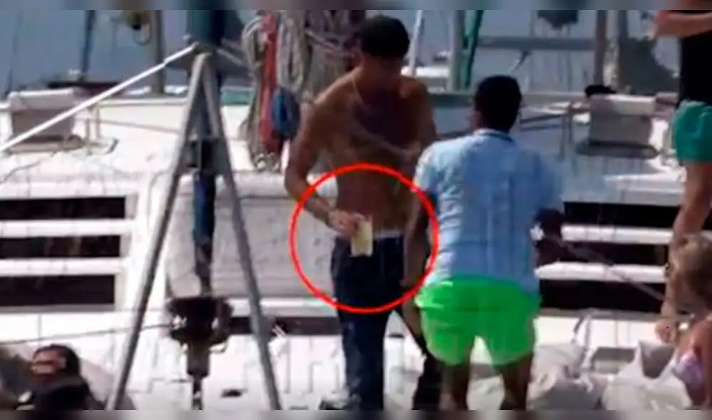 Carlos Zambrano es "ampayado" en yate  foto: captura