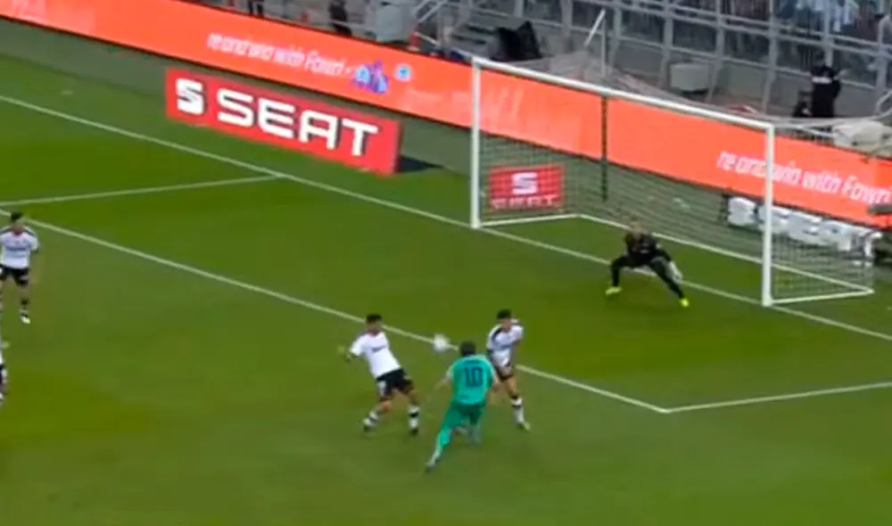 Luka Modric conviritió el 3-0 con un sensacional remate a tres dedos. Foto: DirecTV Sports.