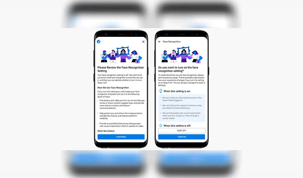 Nuevo control de privacidad en el reconocimiento facial de Facebook.