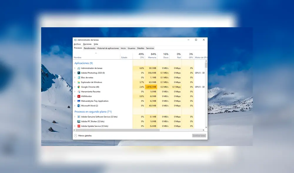 Hacerlo es fácil desde el administrador de tareas de Windows; sin embargo, este no siempre puede funcionar como se espera.