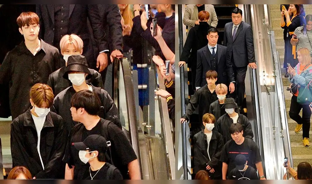 Los integrantes de Stray Kids a la llegada a Vietnam para los Asia Artist Awards 2019.