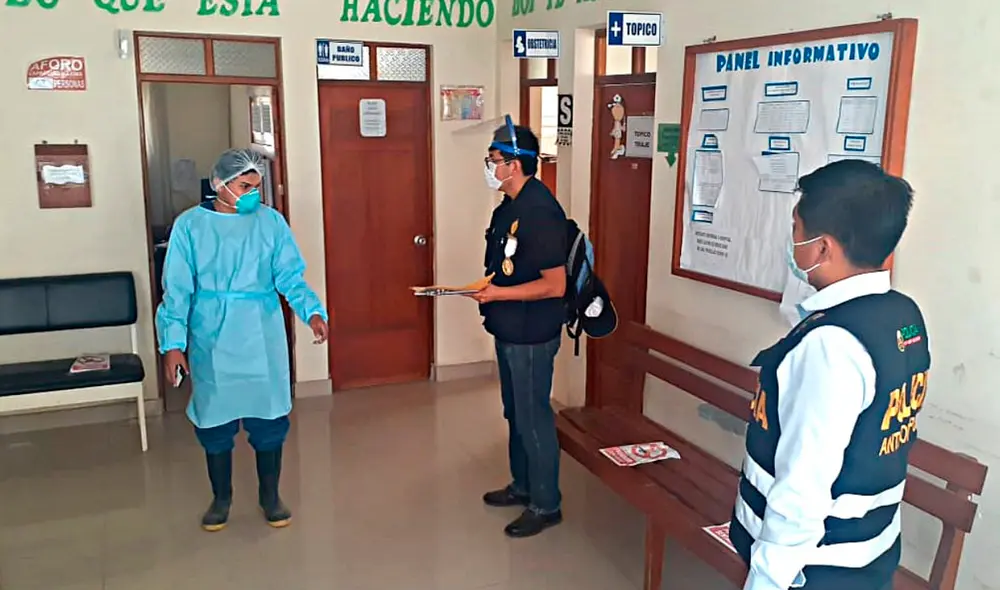 Personal del Ministerio Público y Policía también acudieron a centro de salud de Calana. Foto: Fiscalía. Personal del Ministerio Público y Policía también acudieron a centro de salud de Calana. Foto: Fiscalía.