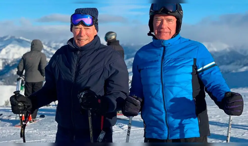 Arnold Schwarzenegger publica foto esquiando junto a Clint Eastwood. Foto: Instagram