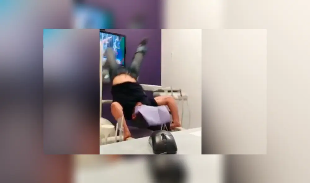 Paciente intentó calmar sus nervios con una pirueta y ocasionó desastre en consultorio dentista Paciente intentó calmar sus nervios con una pirueta y ocasionó desastre en consultorio dentista