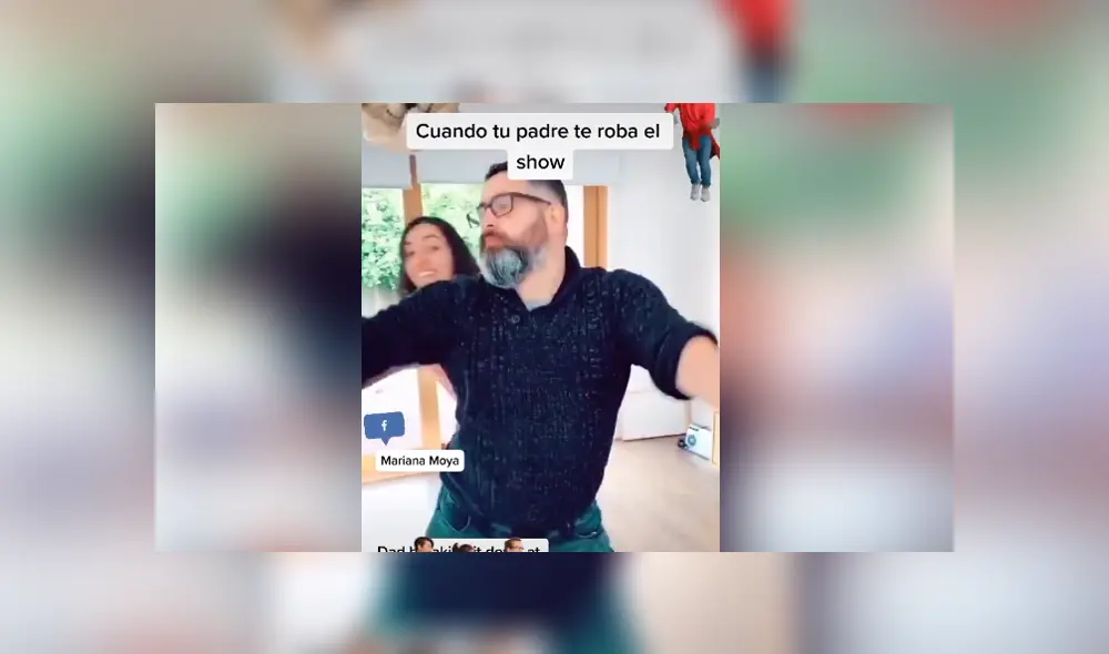 Un padre vio que su hija estaba haciendo un video de baile y se robó el protagonismo. Foto: TikTok Un padre vio que su hija estaba haciendo un video de baile y se robó el protagonismo. Foto: TikTok