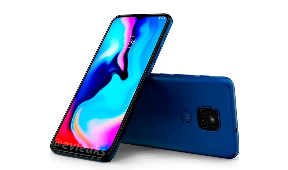 El diseño del posible Moto E7 Plus en tono azul. | Foto: Evan Blass