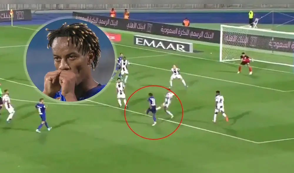 André Carrillo anota con el Al Hilal. André Carrillo anota con el Al Hilal.