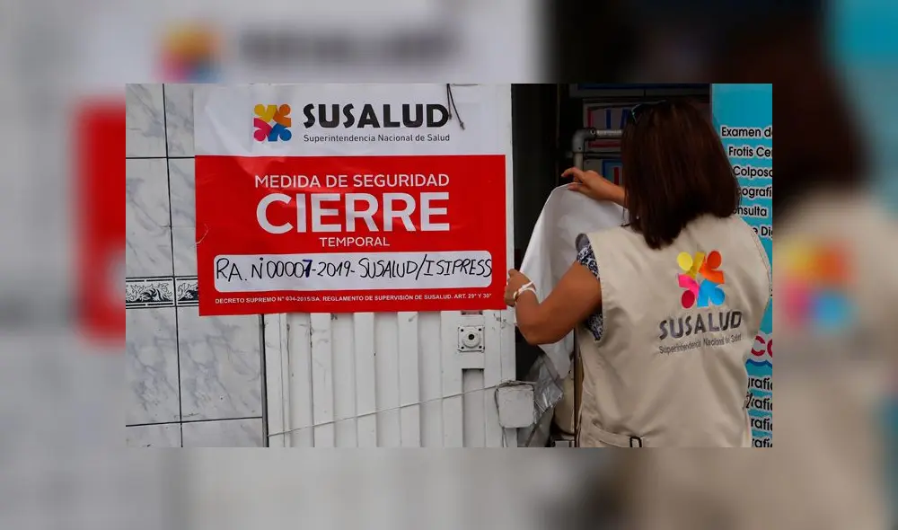 Susalud cerrará establecimientos no autorizados donde pacientes fallezcan o queden graves. Créditos: Difusión.