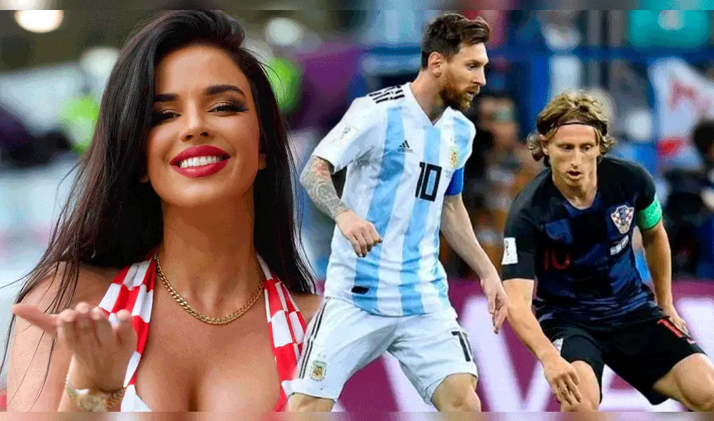 Ivana Knoll alienta a Croacia en el Mundial Qatar 2022. Foto: composición LR/Instagram/Ivana Knoll/FIFA