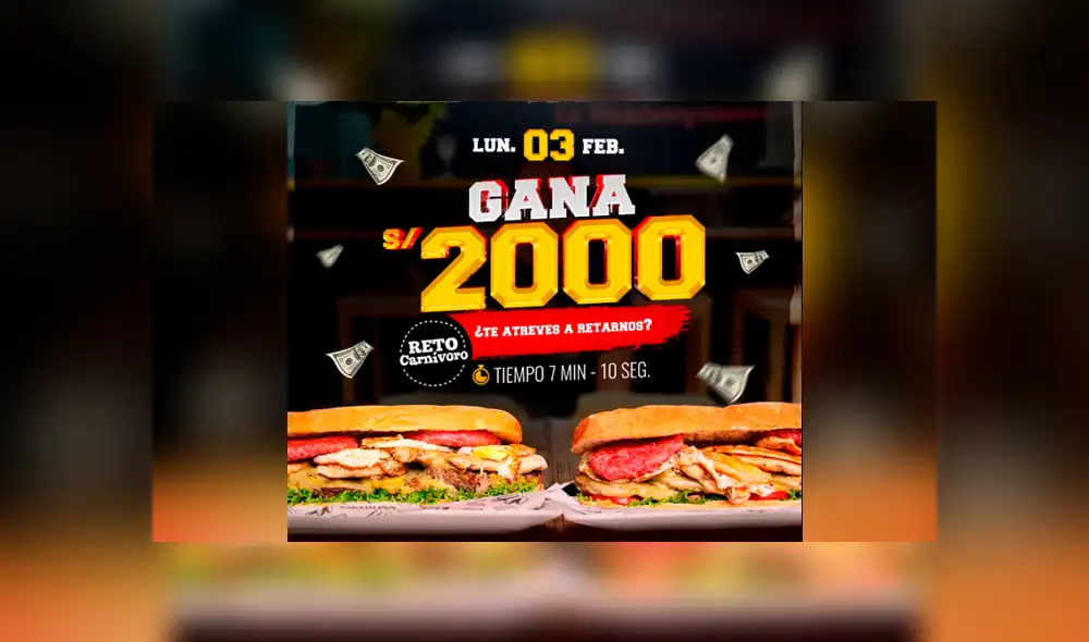 Facebook viral: restaurante peruano dará S/ 2000 a persona que coma su ‘mega sanguche’ en 7 minutos