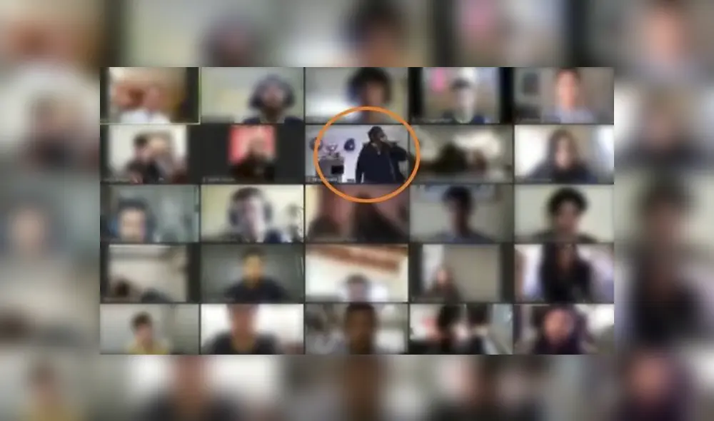 Alumnos y docente fueron testigos del robo durante una clase virtual. Foto: captura. Alumnos y docente fueron testigos del robo durante una clase virtual. Foto: captura.