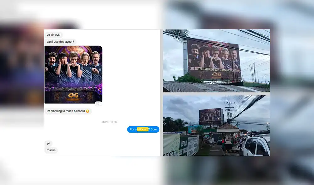 Fan de Dota 2 alquila panel publicitario para celebrar bicampeonato de OG en The International 2019. Fan de Dota 2 alquila panel publicitario para celebrar bicampeonato de OG en The International 2019.