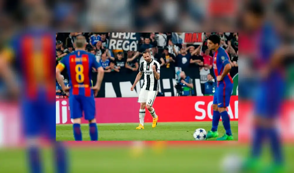 Juventus vs. Barcelona:  gol de Chiellini dejó en ridículo a Javier Mascherano [VIDEO]