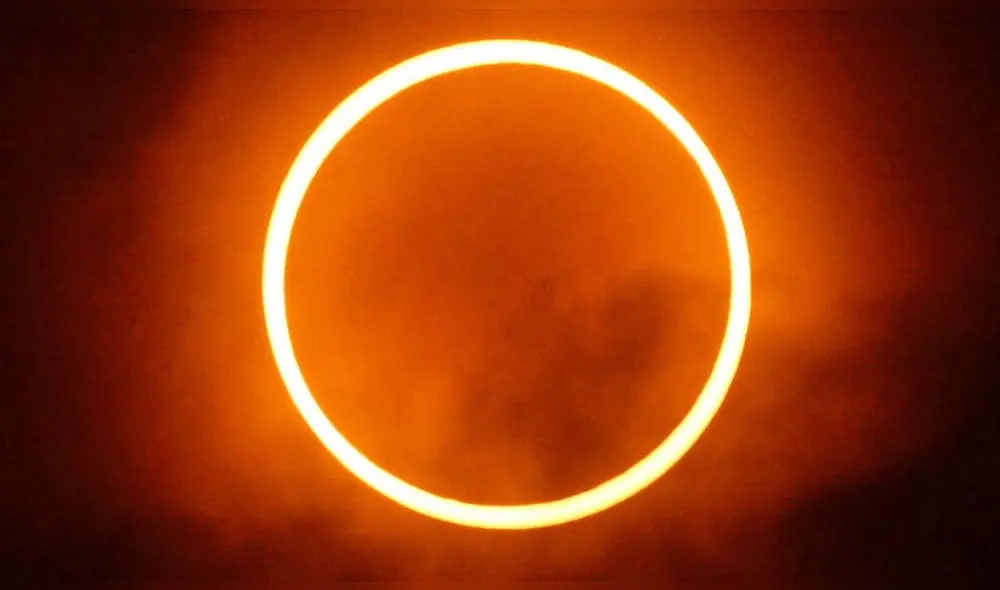 Eclipse solar anular. Foto: Difusión.