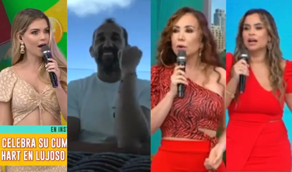 Brunella Horna, Ethel Pozo y Janet Barboza cometieron errores con la información de Hernán Barcos en vivo. Foto: composición LR/ captura de América TV Brunella Horna, Ethel Pozo y Janet Barboza cometieron errores con la información de Hernán Barcos en vivo. Foto: composición LR/ captura de América TV