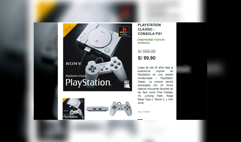 PlayStation Classic se vende a menos de 100 soles en todas estas tiendas [FOTOS]