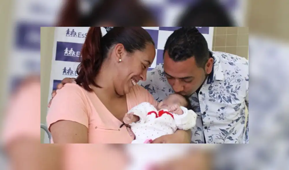 Sandro Santti y Mayra Rossi, padres de la niña, se mostraron muy agradecidos con los médicos por haber contribuido en la recuperación de su hija. (Foto: EsSalud)