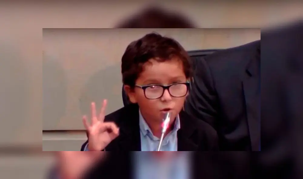 Francisco Javier Vera, el niño de 10 años que se plantó contra los congresistas de Colombia. Foto: Captura Francisco Javier Vera, el niño de 10 años que se plantó contra los congresistas de Colombia. Foto: Captura