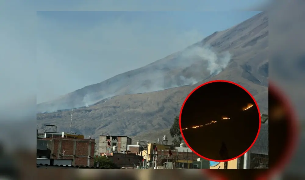 Arequipa. Incendio en las faldas del Misti arrasa con queñuales. Arequipa. Incendio en las faldas del Misti arrasa con queñuales.