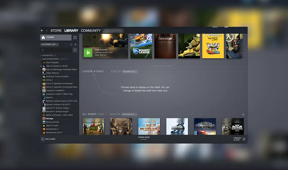 Así es el nuevo diseño de la biblioteca de Steam. Descubre cómo conseguirlo.