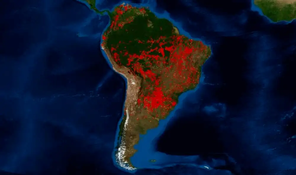 Cristiano Ronaldo se pronunció en Instagram tras el fatídico incendio que se produce en el Amazonas. | Foto: FIRMS