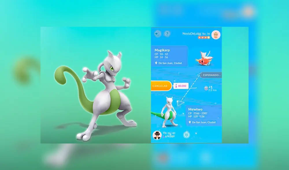 Jugador peruano le regala a su novia un Mewtwo shiny en Pokémon GO.