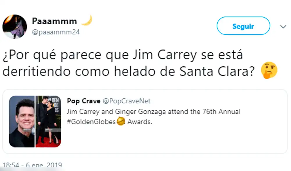 Jim Carrey luce irreconocible en la alfombra roja de los Golden Globes 2019 [VIDEO]