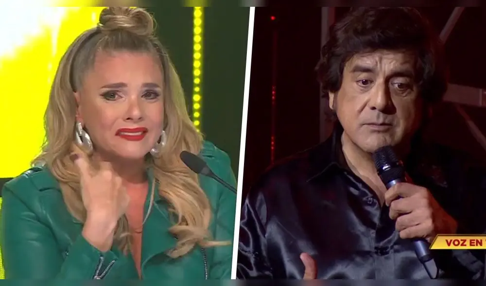 Johanna San Miguel e imitador de Raphael