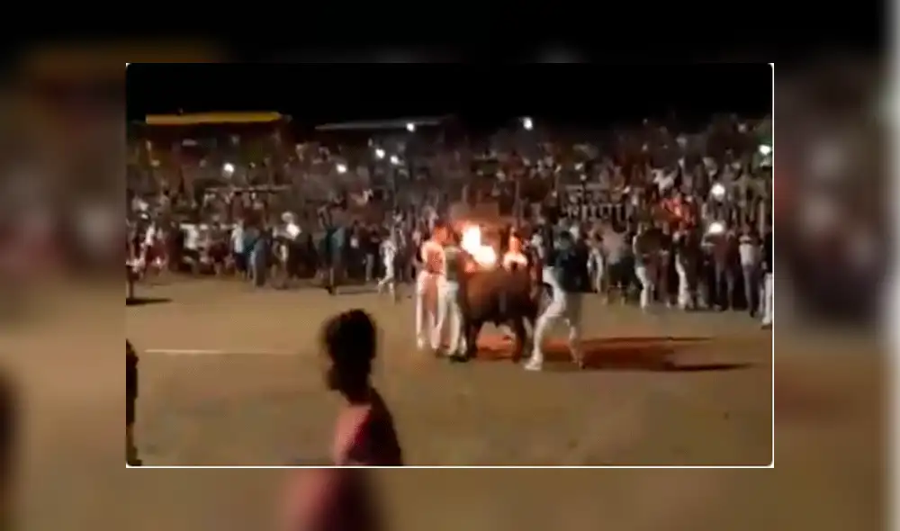 Incendian los cuernos de toro en pleno festival de Cataluña [VIDEO]