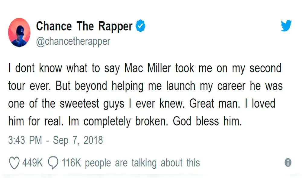 Celebridades reaccionan en redes sociales tras la muerte de Mac Miller 