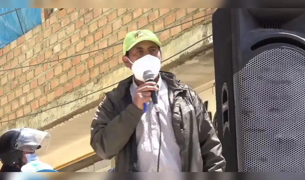 El presidente del Frente Defensa de Cotabambas, Víctor Limaypuma, señaló que no fueron invitados a reunión. Foto: Captura video de la Municipalidad de Cotabambas. El presidente del Frente Defensa de Cotabambas, Víctor Limaypuma, señaló que no fueron invitados a reunión. Foto: Captura video de la Municipalidad de Cotabambas.