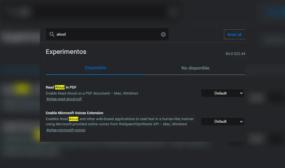 Navega a edge://flags